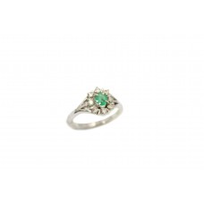 Handmade Women's Ring 925 Sterling Silver Natural Green Emerald diamonds stones
